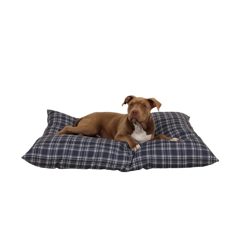 Large plaid shop dog bed